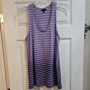GAP Purple and White Striped Tank Top